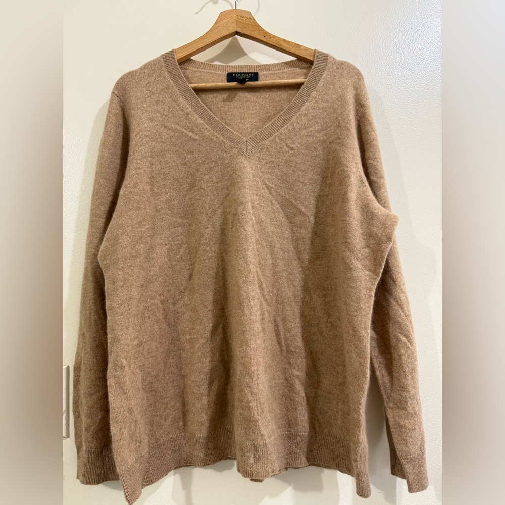 Charter Club V-Neck Sweater in Camel Brown